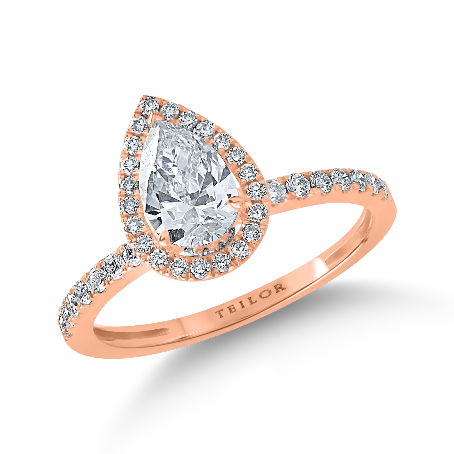 Rose gold engagement ring with 0.8ct diamond and 0.3ct diamonds-172504