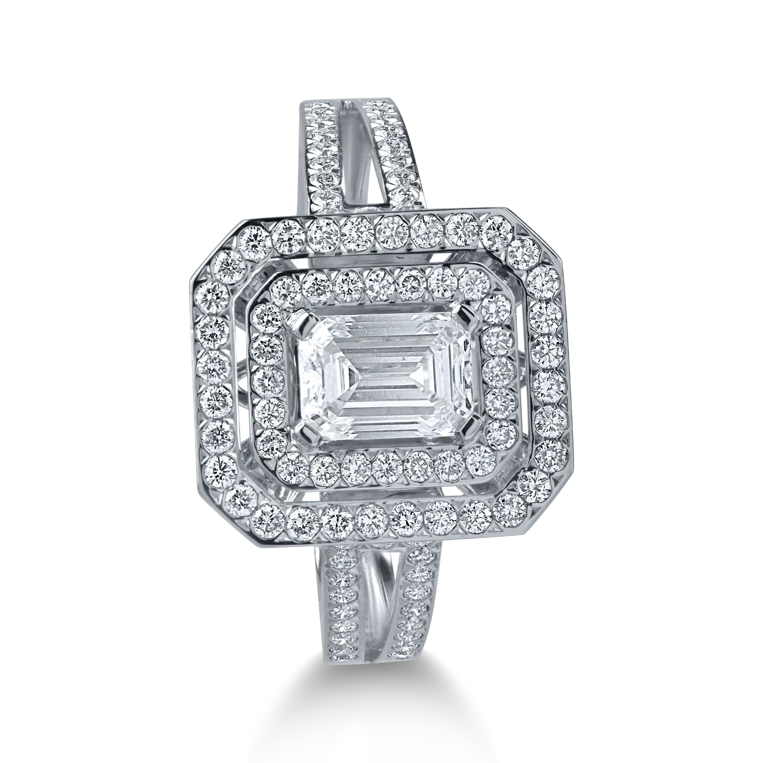 Годежен пръстен от бяло злато с 1.2ct диаманти