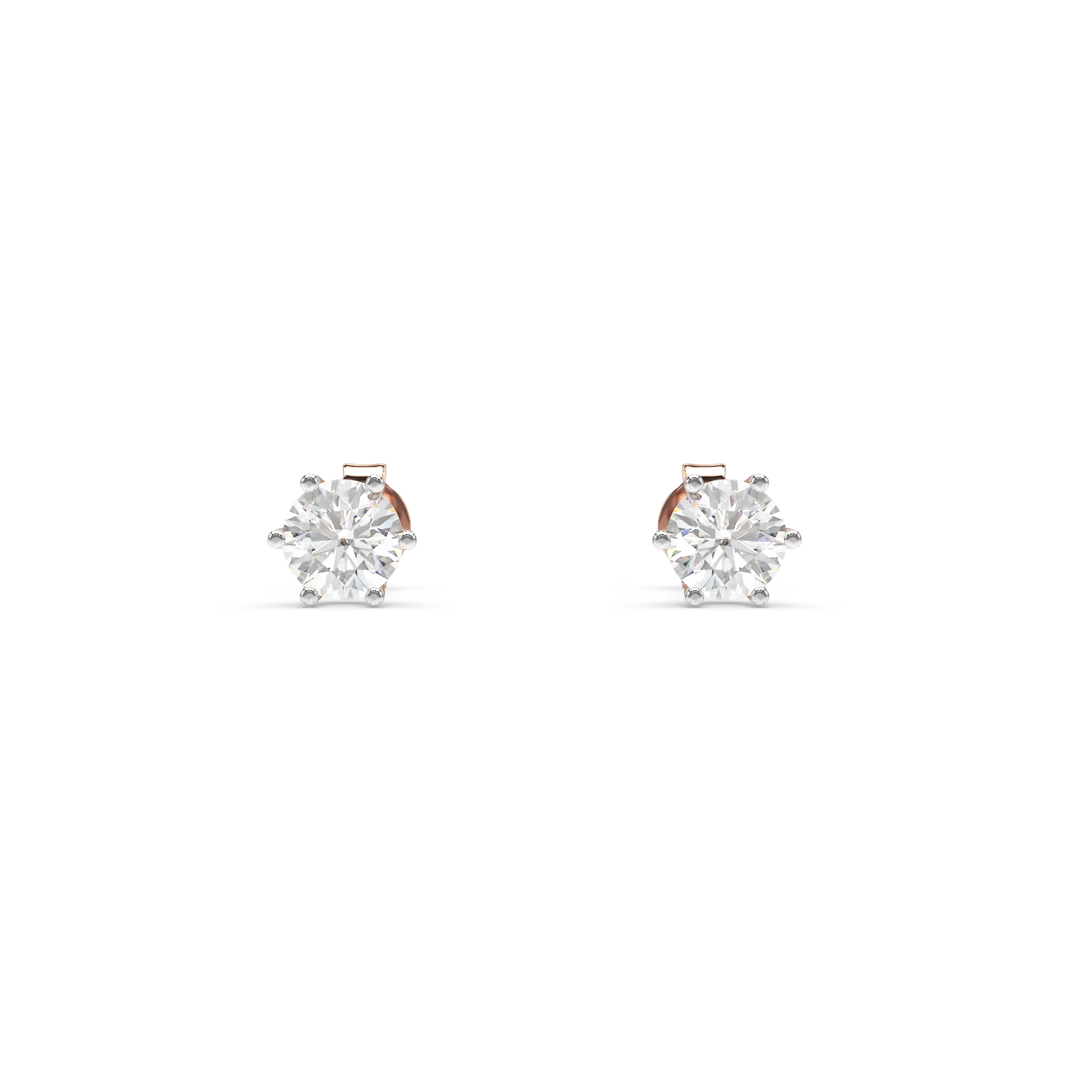 Rose gold earrings with 0.4ct solitaire diamonds