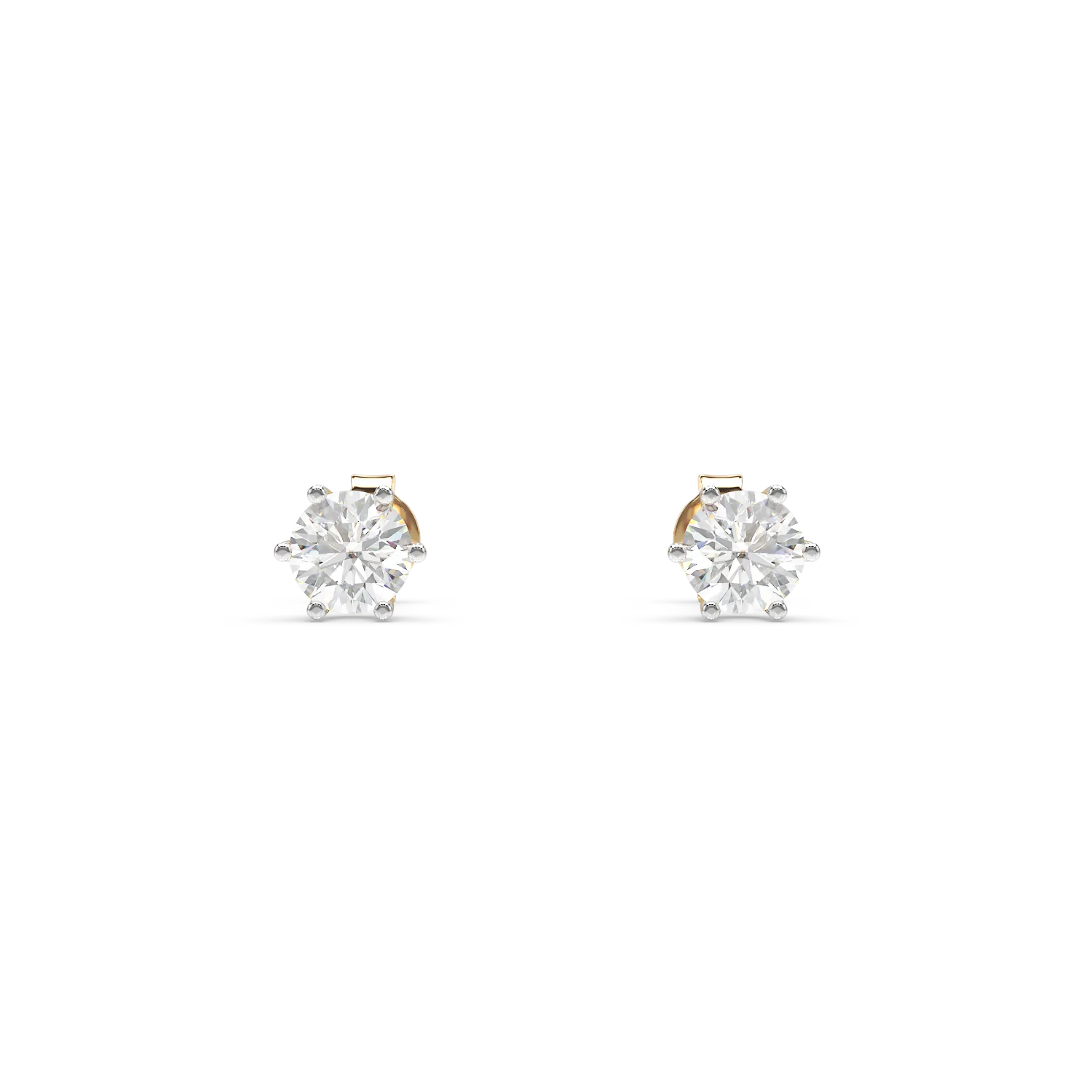 Yellow gold earrings with 0.4ct solitaire diamonds