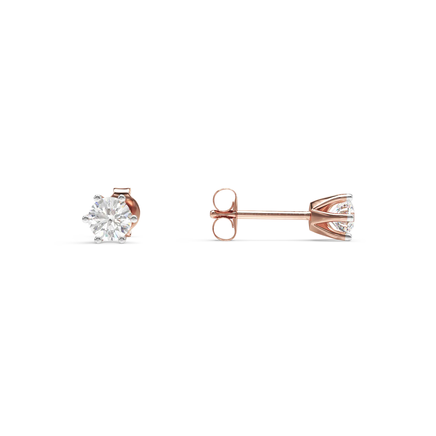 Rose gold earrings with 0.3ct solitaire diamonds