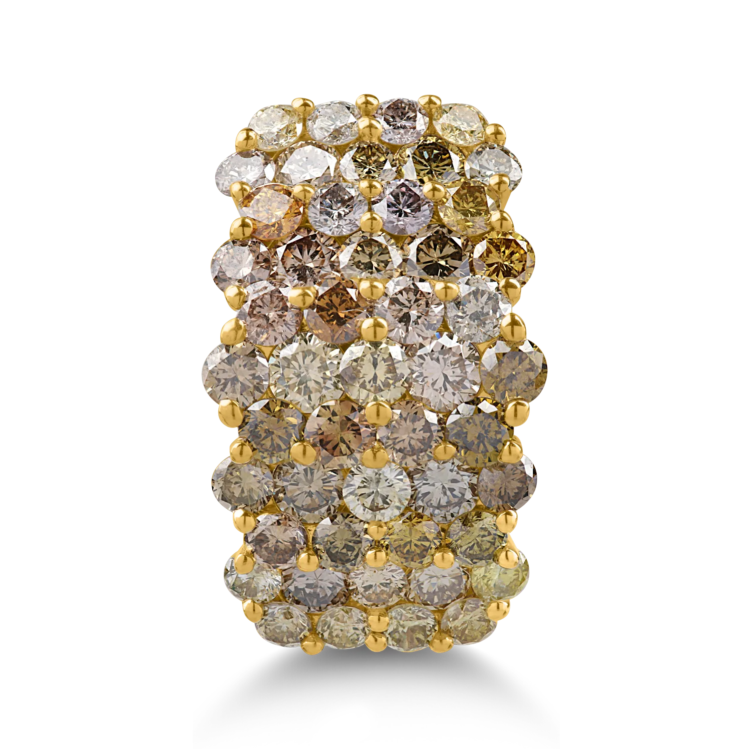 Inel din aur galben cu diamante multicolore de 2.9ct