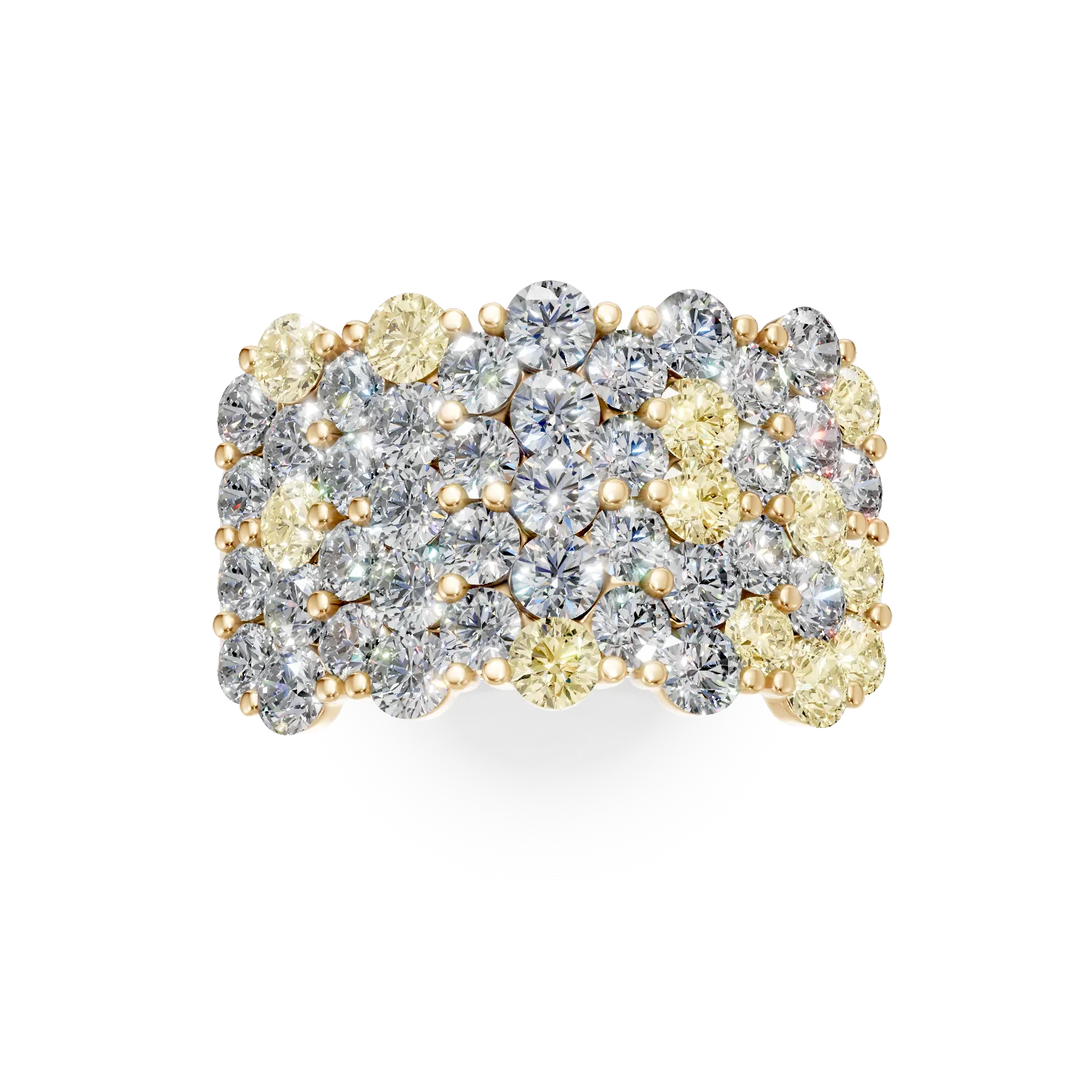 Inel din aur galben cu diamante multicolore de 2.9ct - imagine 3