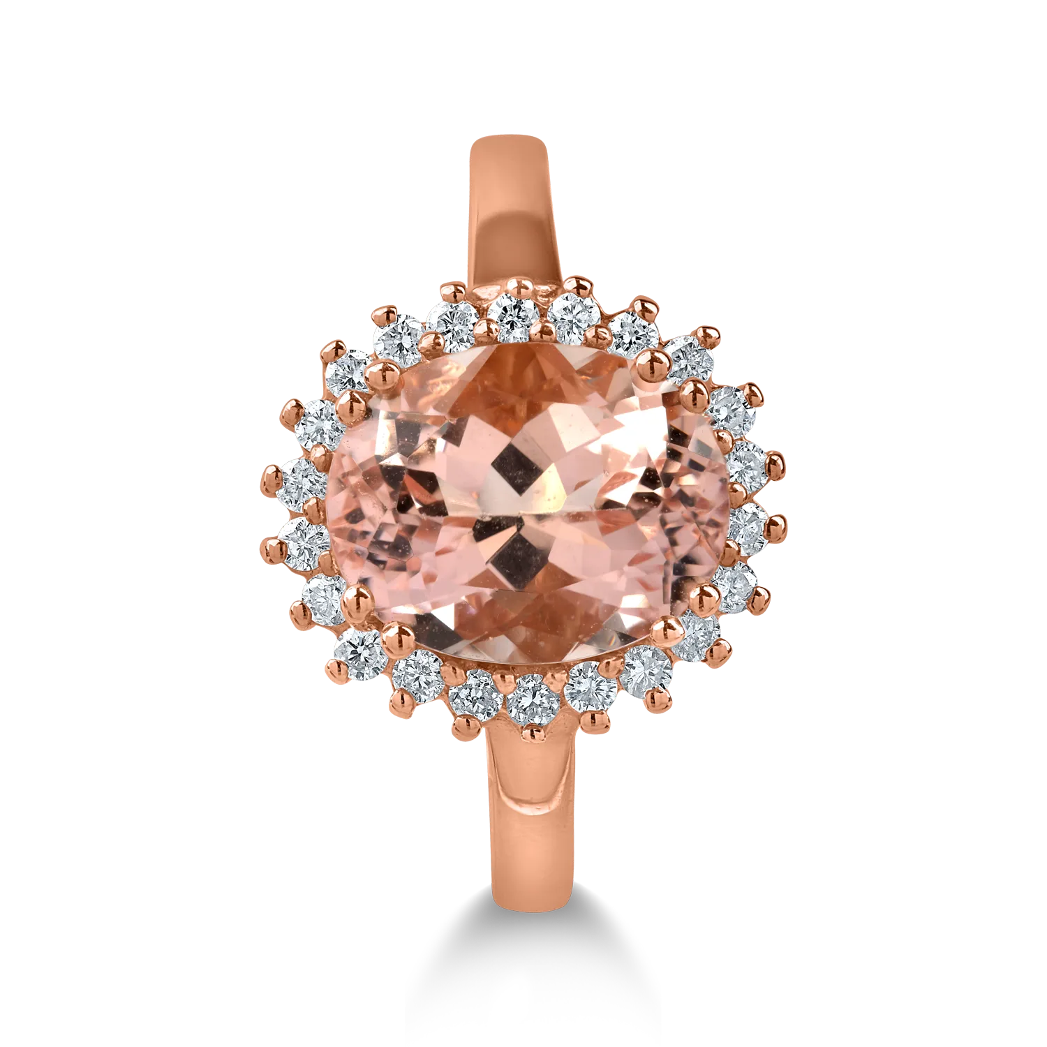 Rose gold ring with 3ct morganite and 0.2ct diamonds