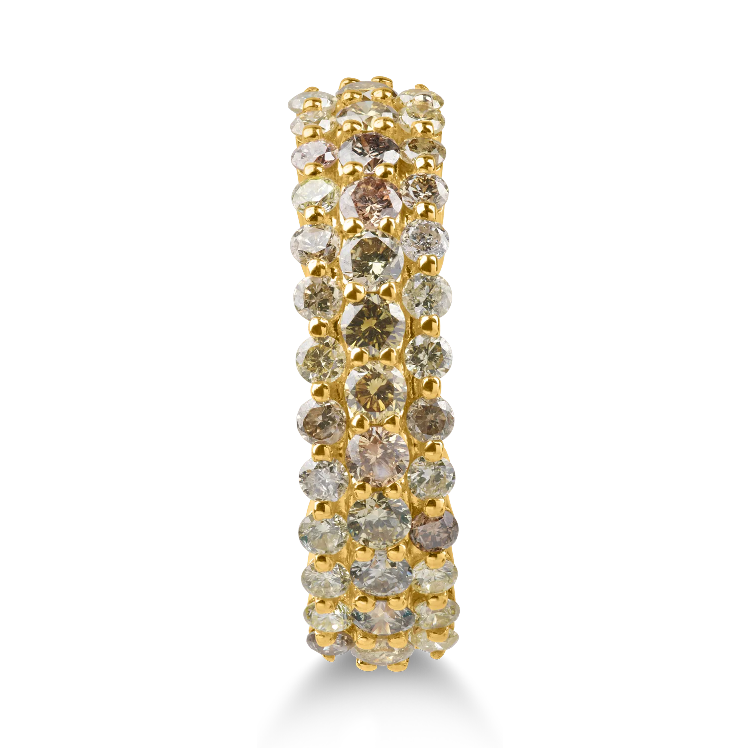 Inel din aur galben cu diamante multicolore de 1.1ct