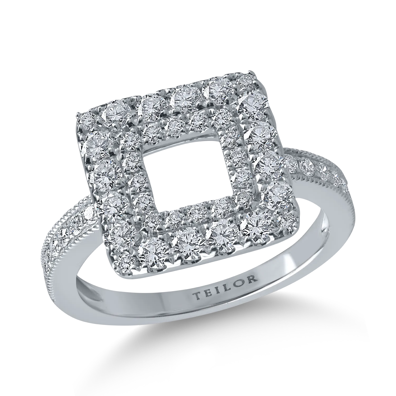White gold ring with 1ct diamonds