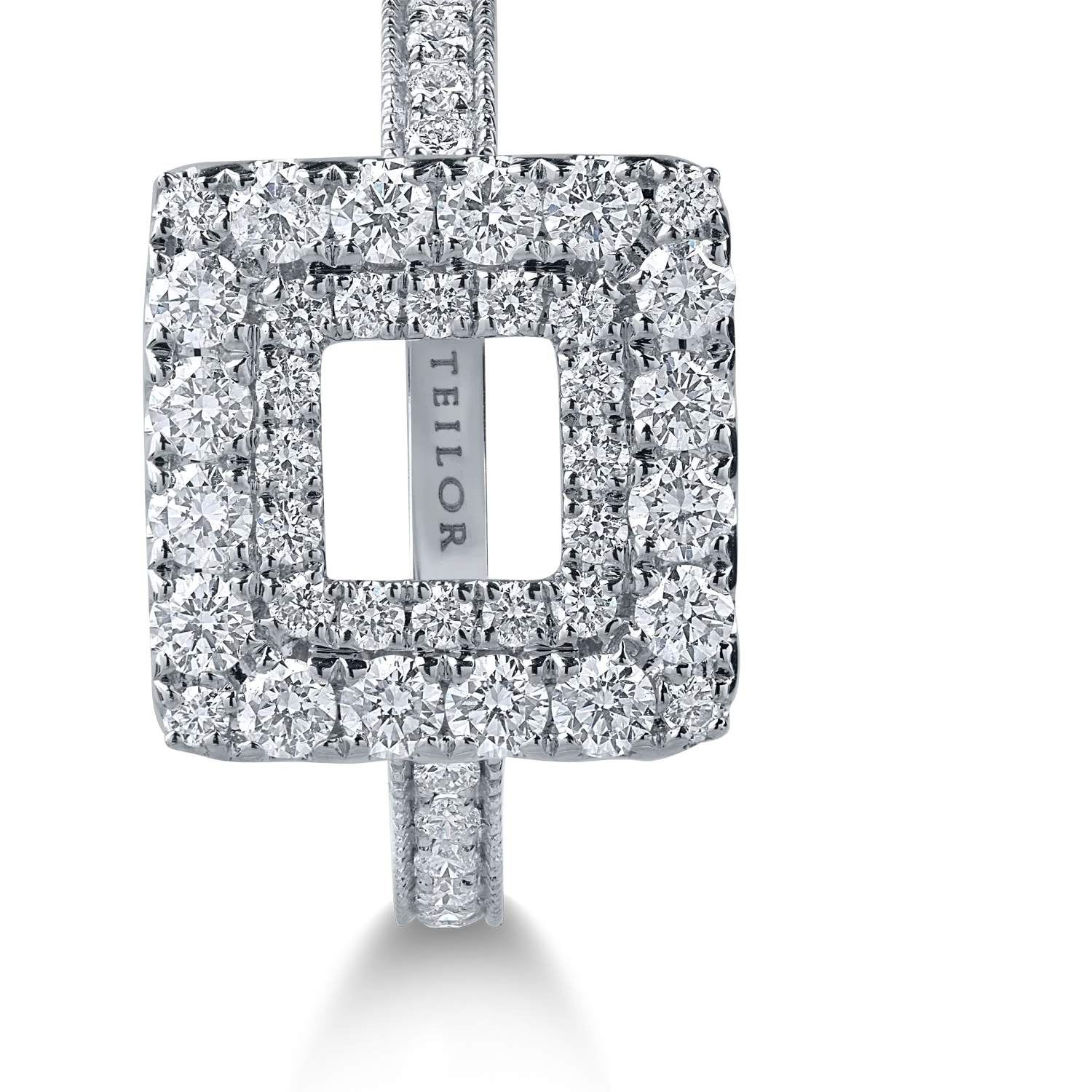 Inel din aur alb cu diamante de 1ct - Imagine 2