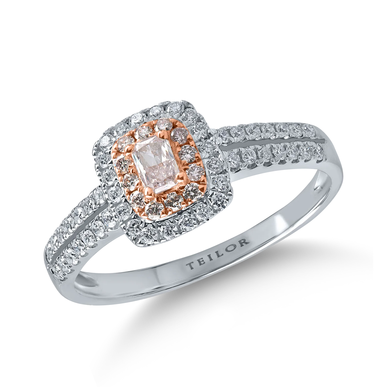 Inel din aur alb-roz cu diamante de 0.5ct-175204
