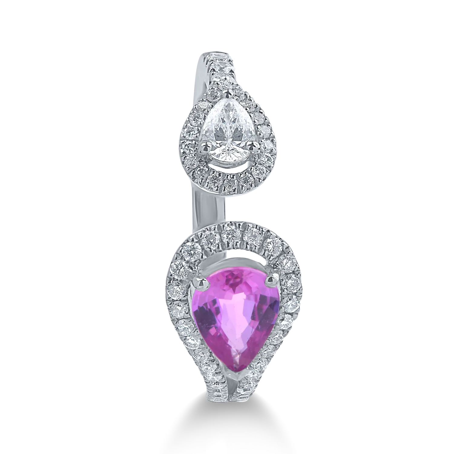 White gold ring with 0.7ct pink sapphire and 0.4ct diamonds