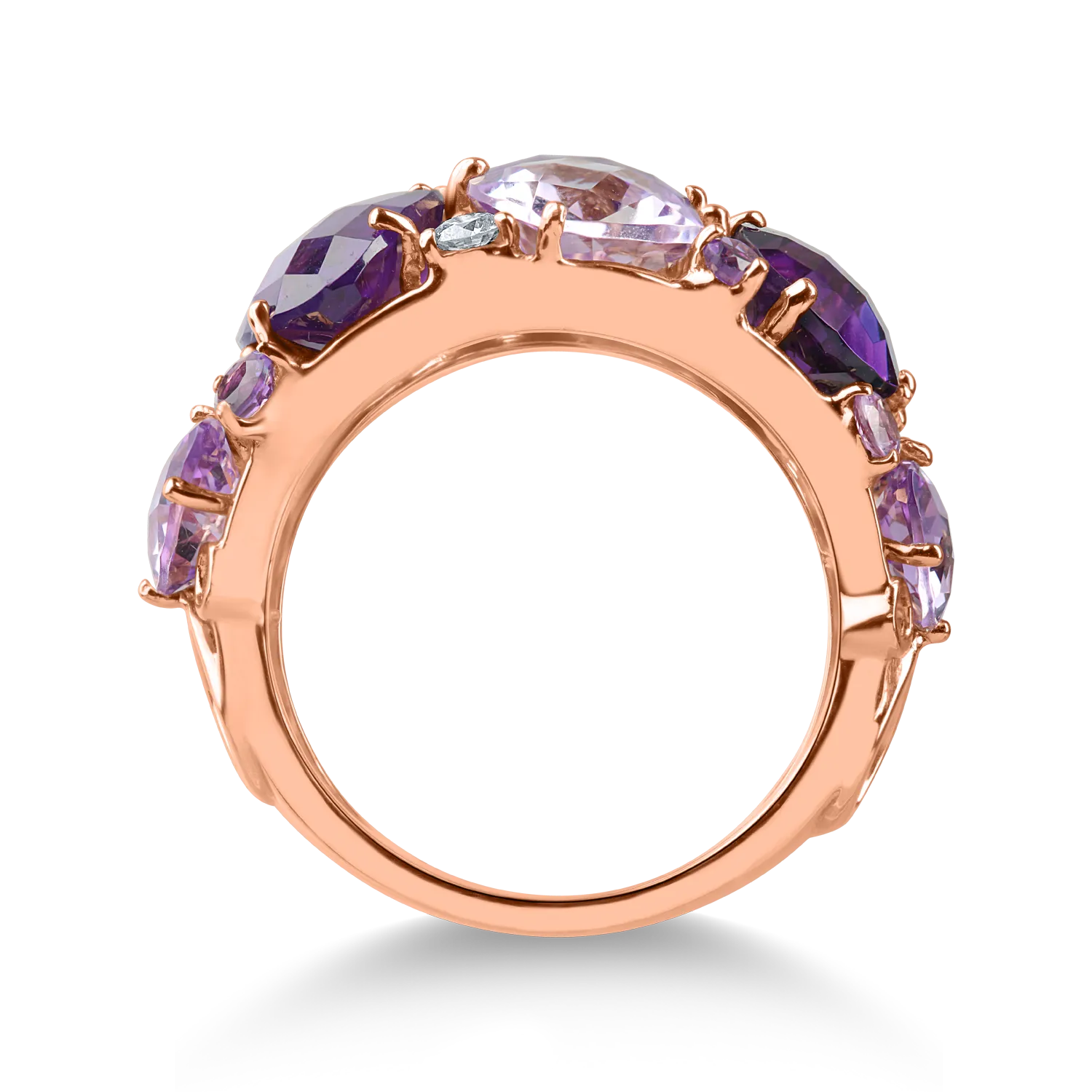 Rose gold ring with 11.1ct precious and semi-precious stones