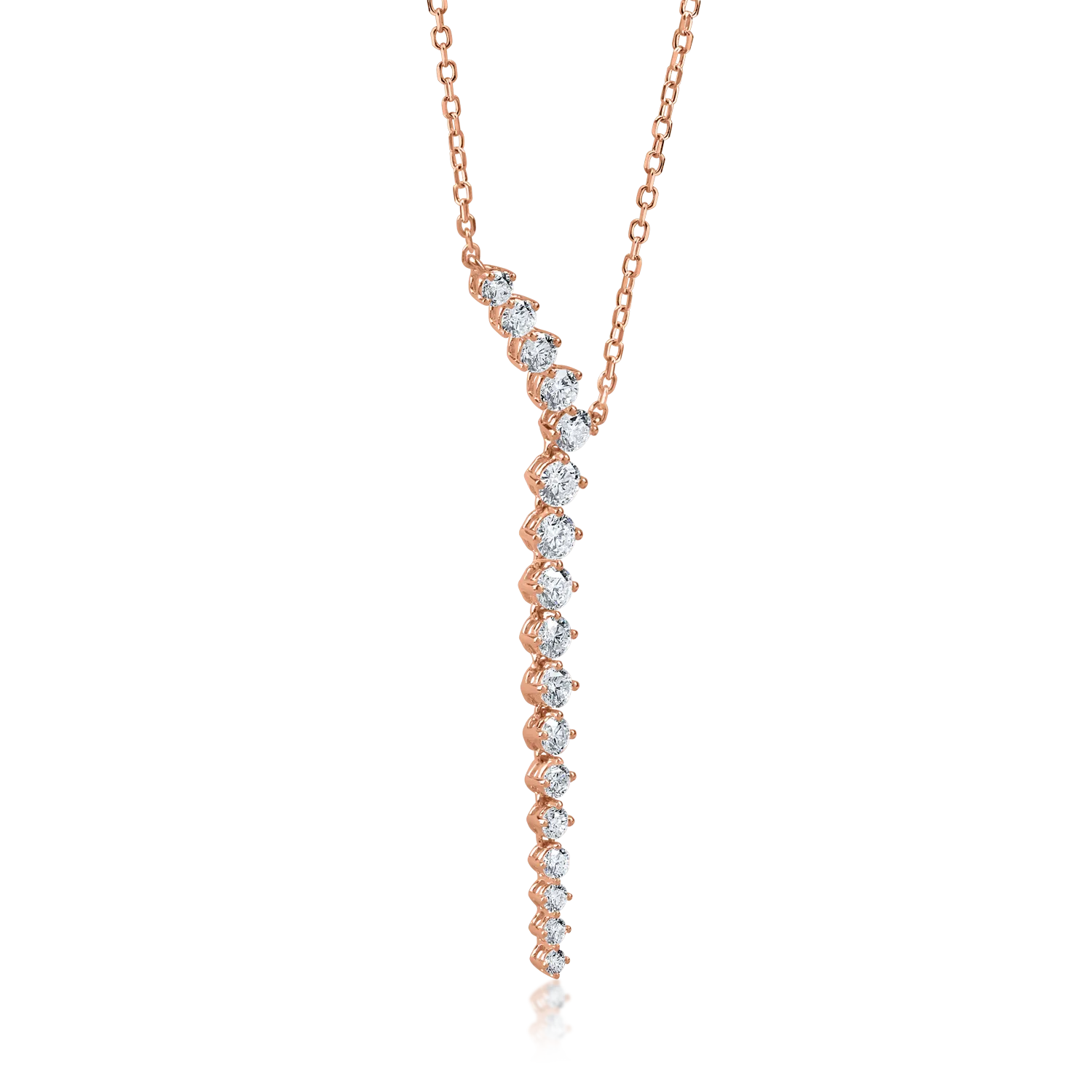 Rose gold necklace with 1.2ct diamonds