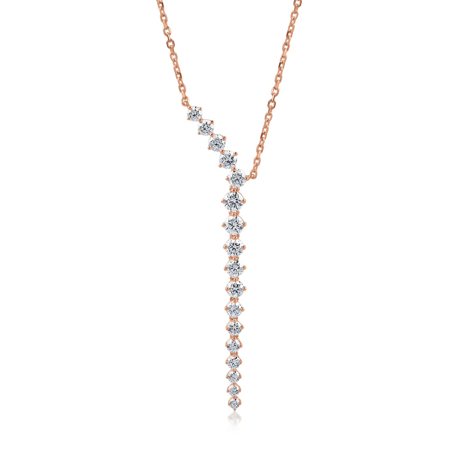 Naszyjnik z różowego złota z diamentami o masie 1.2ct