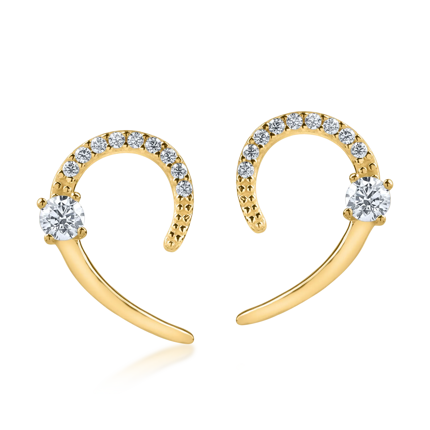 Yellow gold earrings with zirconia