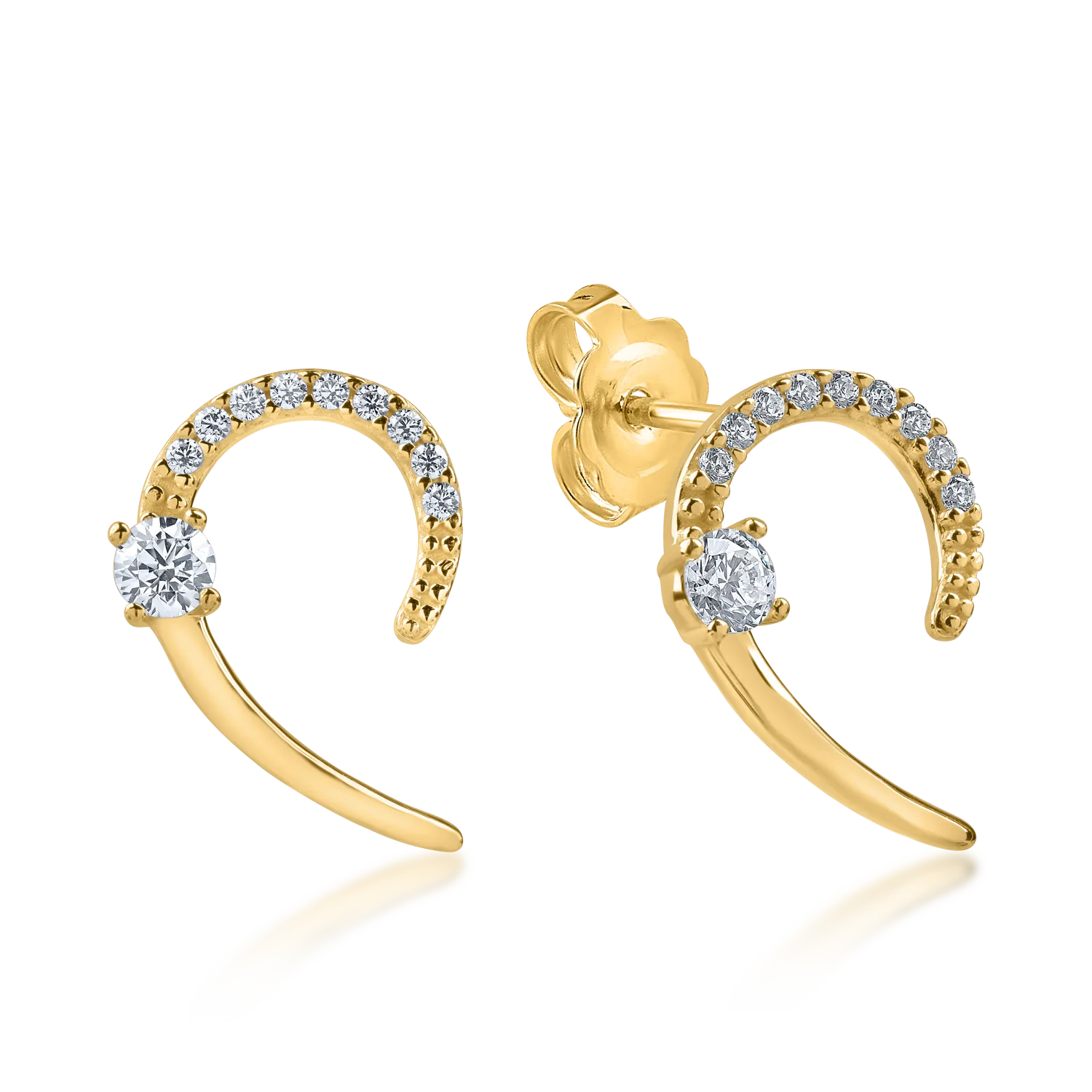 Yellow gold earrings with zirconia