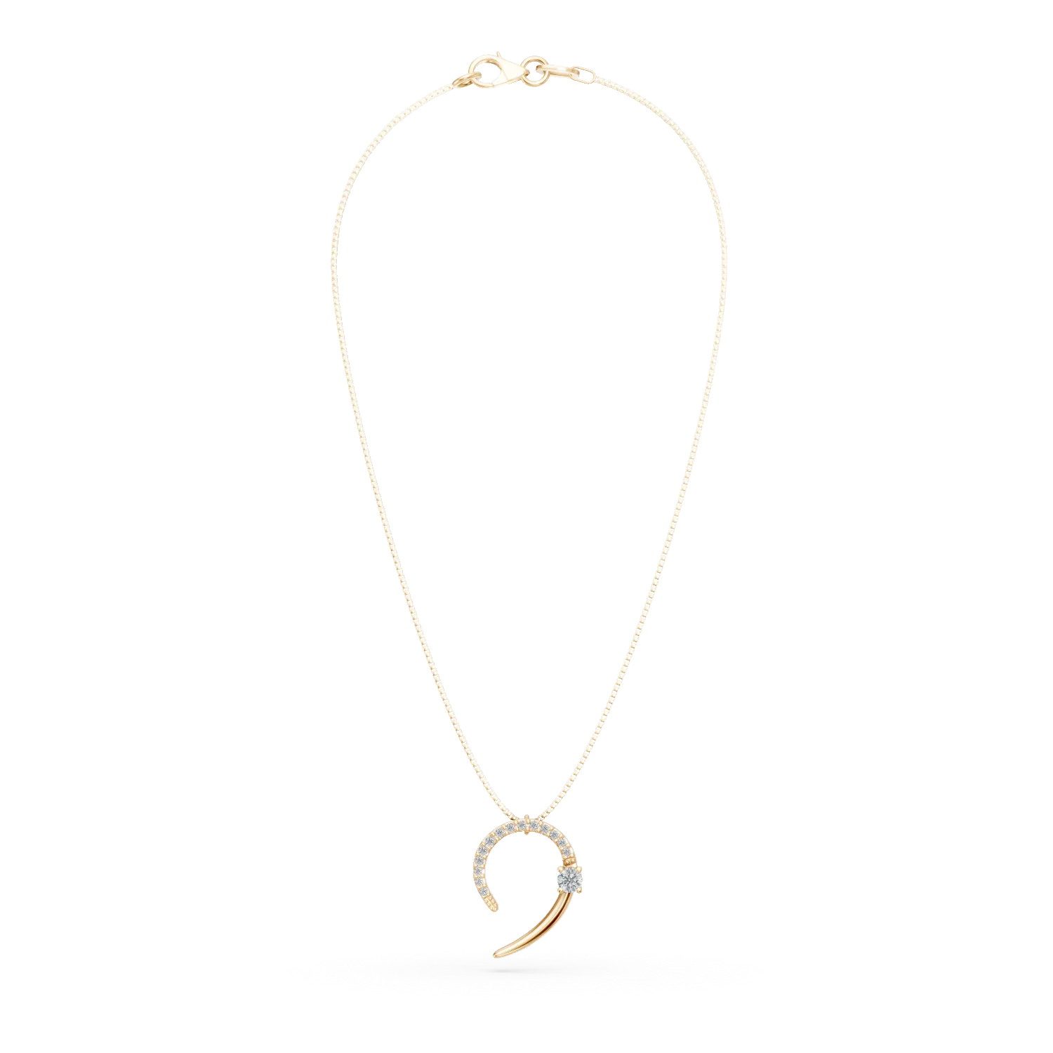 Lant cu pandantiv din aur galben cu zirconii