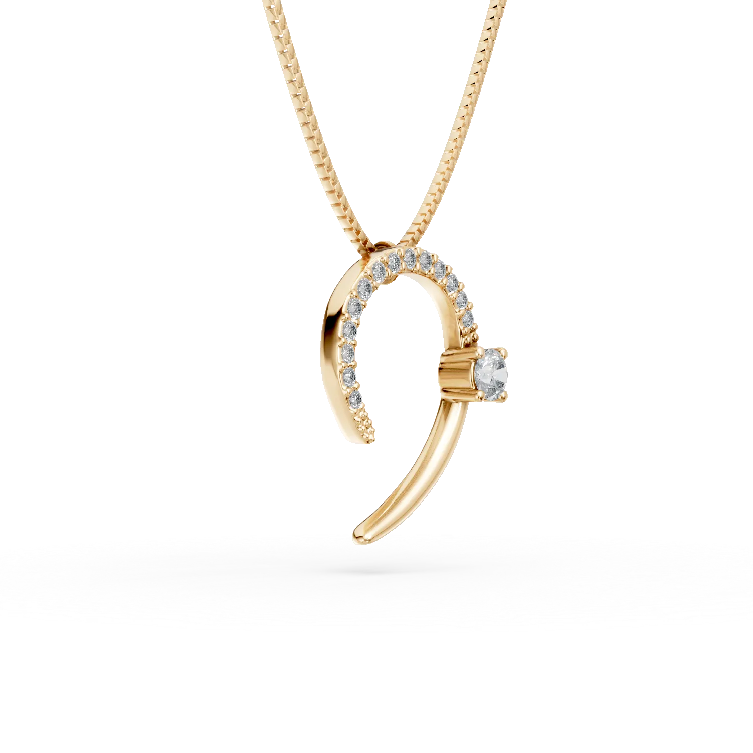 Lant cu pandantiv din aur galben cu zirconii