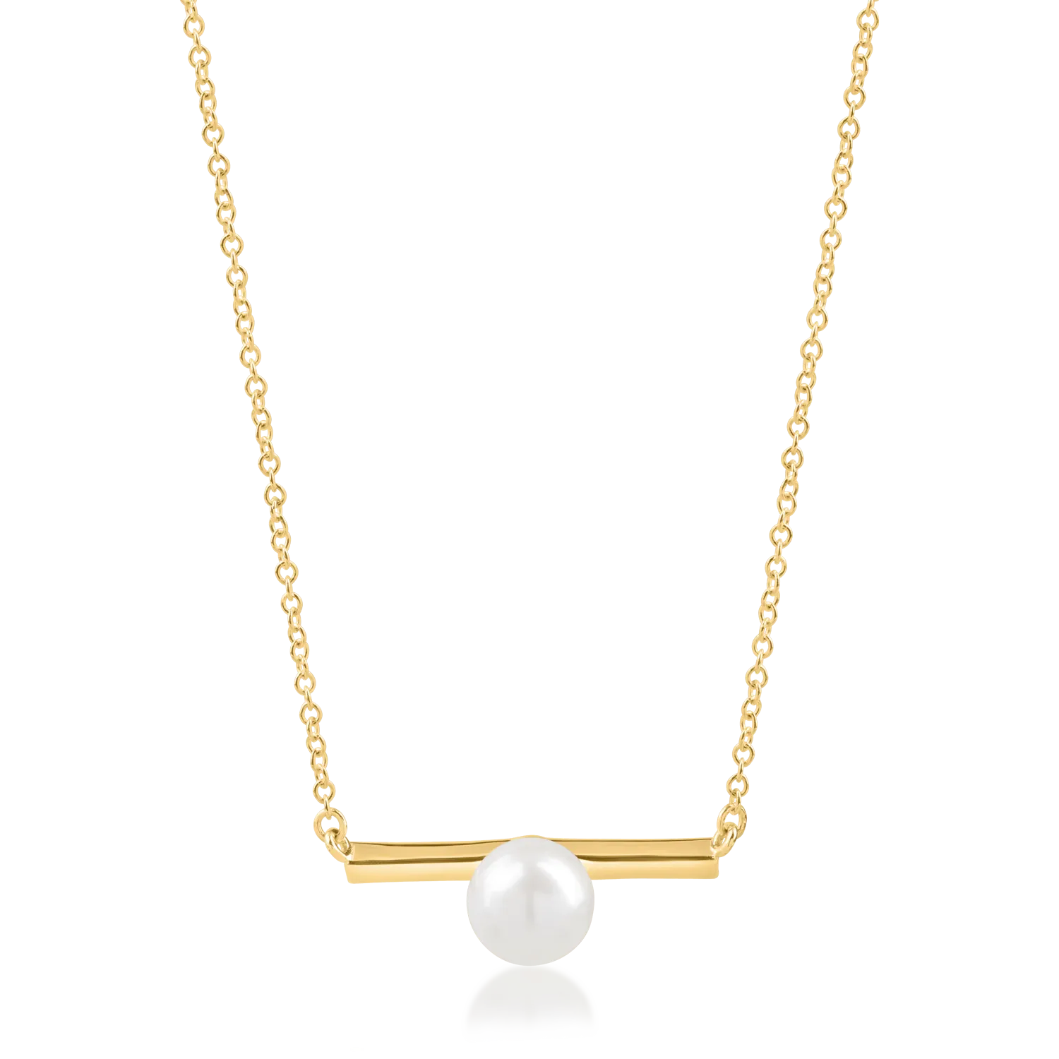 Minimalistyczny naszyjnik z żółtego złota z cyrkoniami