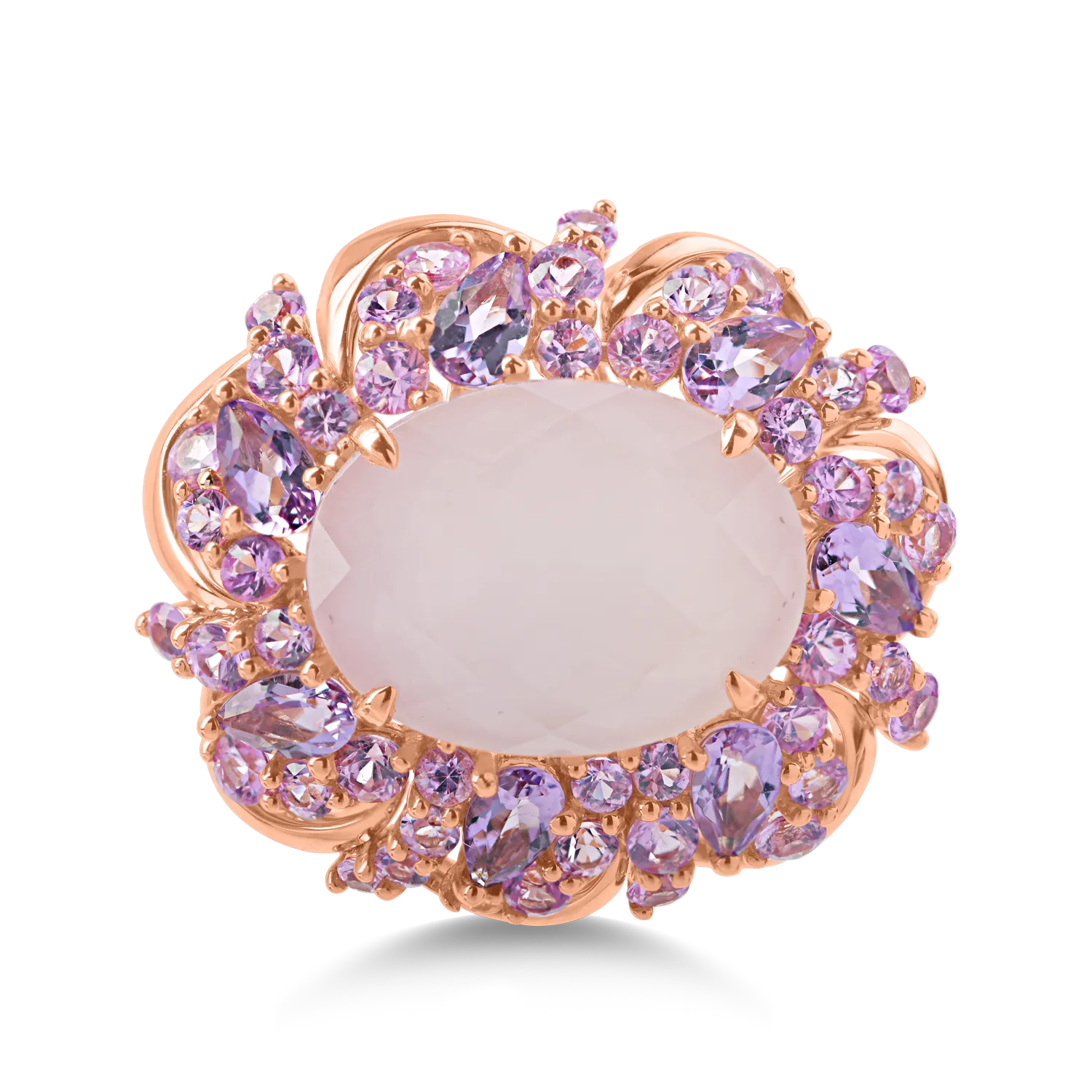 Rose gold ring with 13.2ct semi-precious stones