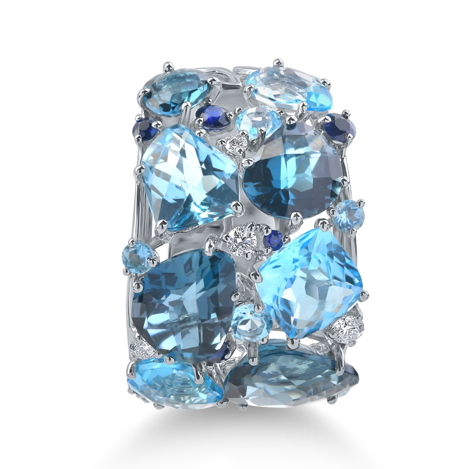 Inel din aur alb cu pietre pretioase si semipretioase de 14.79ct