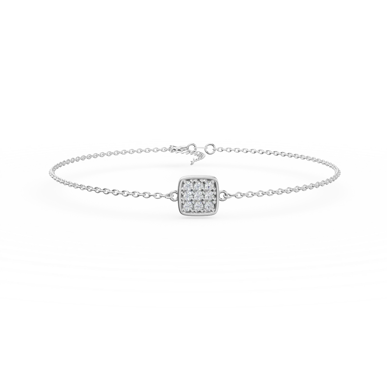 Bratara din aur alb cu pandantiv geometric si zirconii-173629