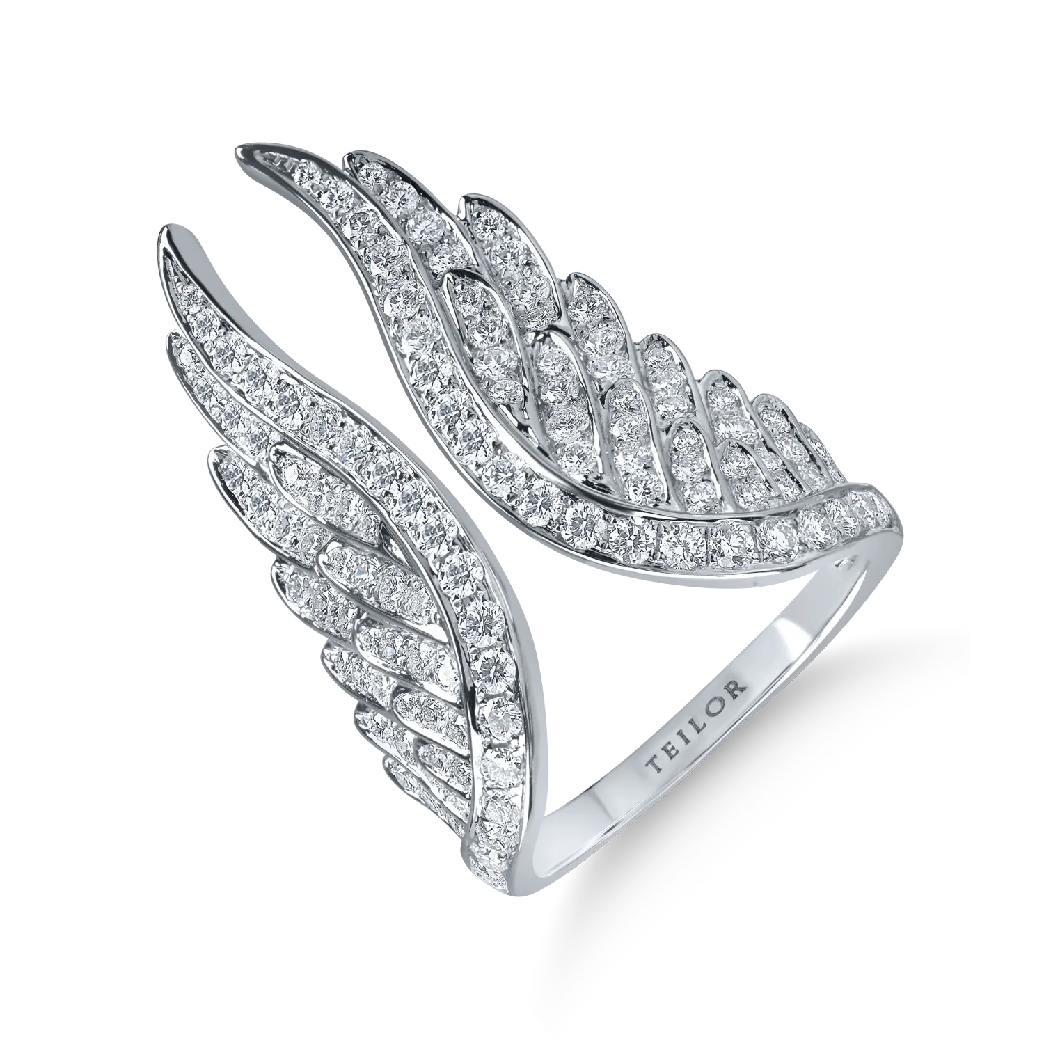 Pierścionek z białego złota z 1.7ct diamentami