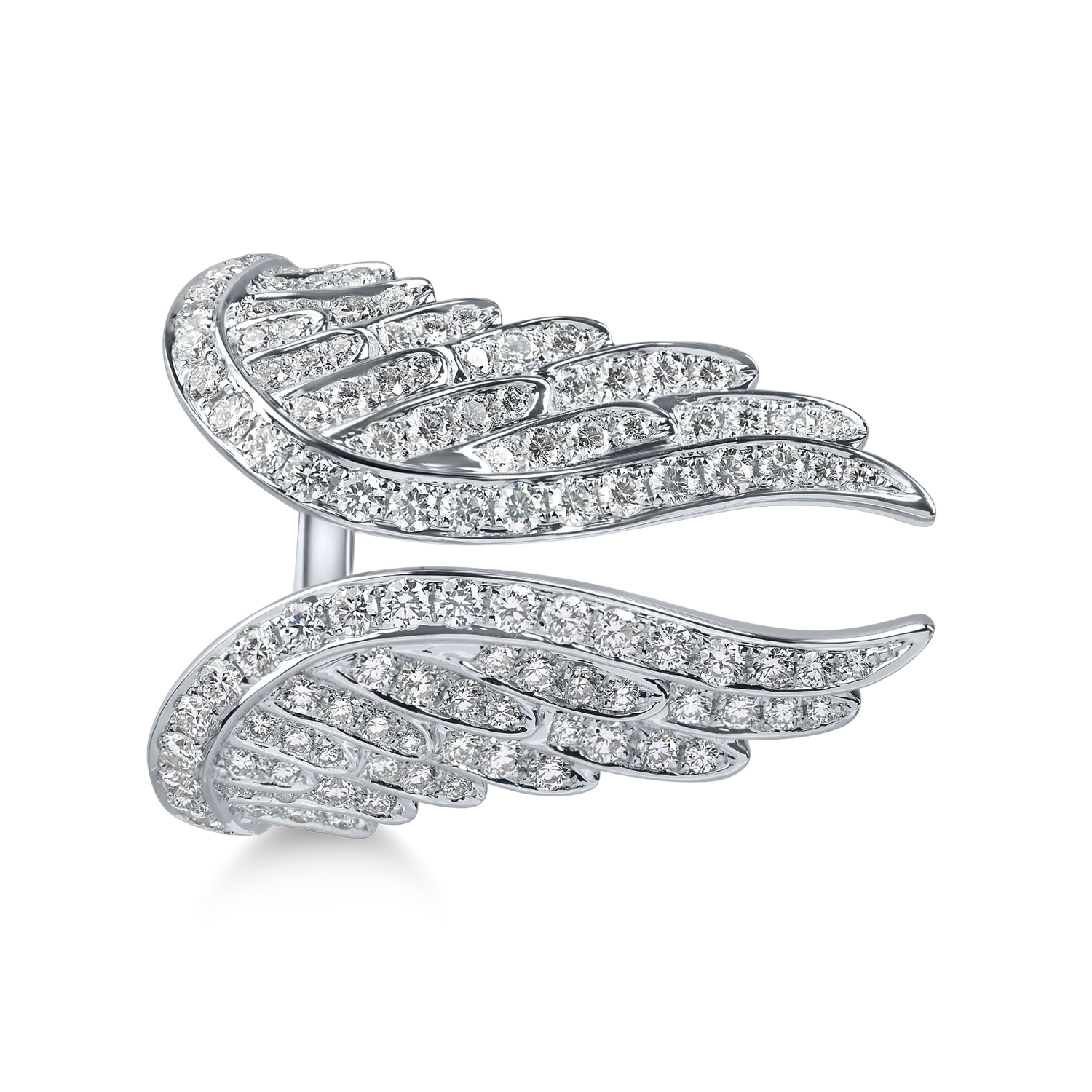 Pierścionek z białego złota z 1.7ct diamentami