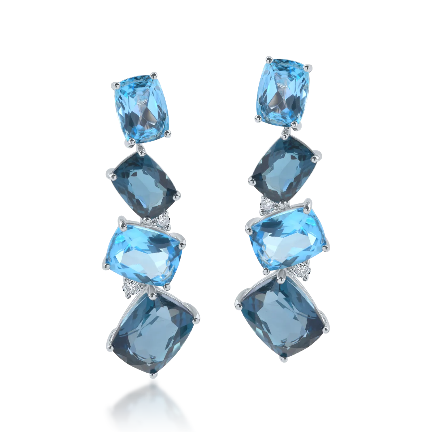 Cercei geometrici din aur alb cu topaze si diamante de 22.6ct-173643