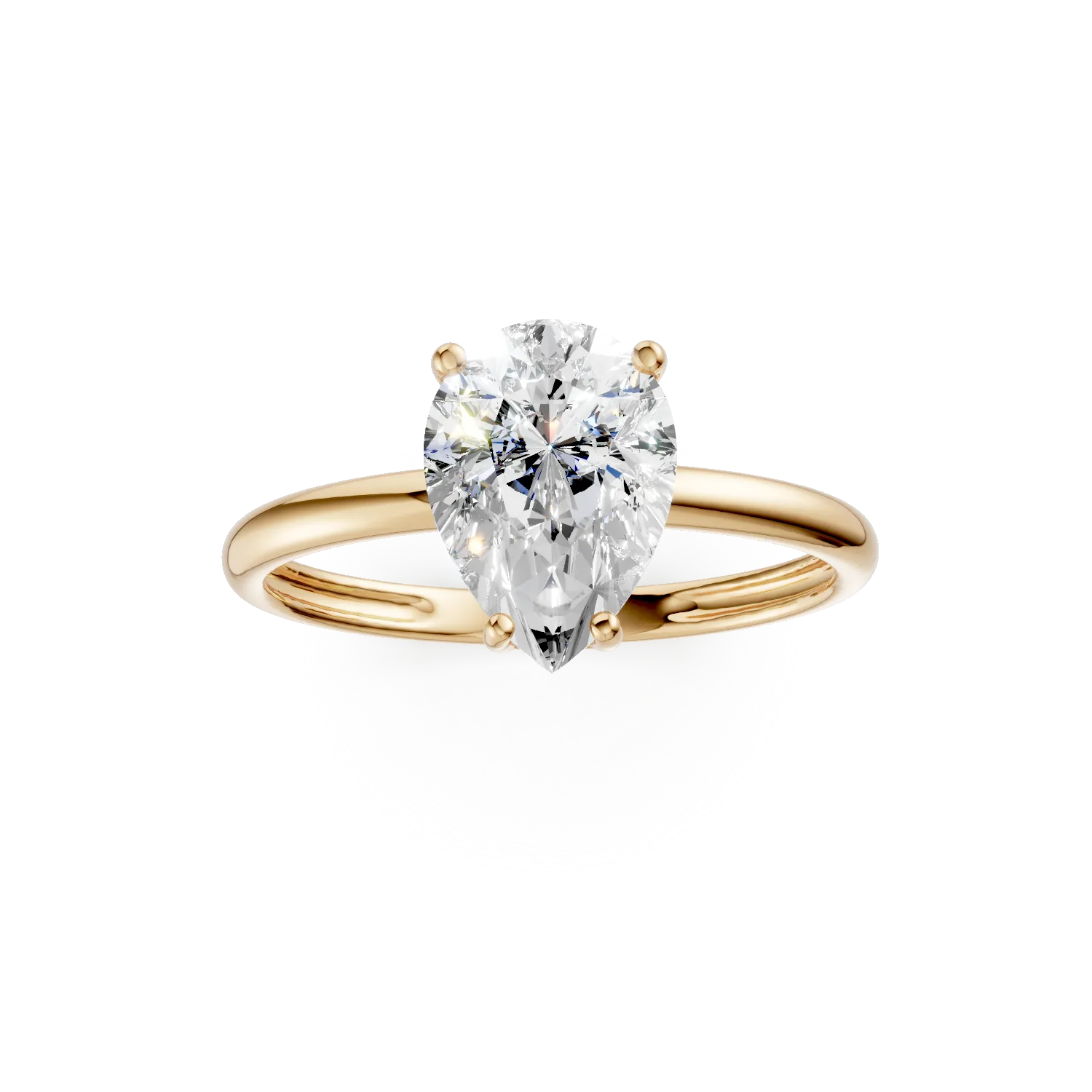 Yellow gold engagement ring with solitaire zirconia