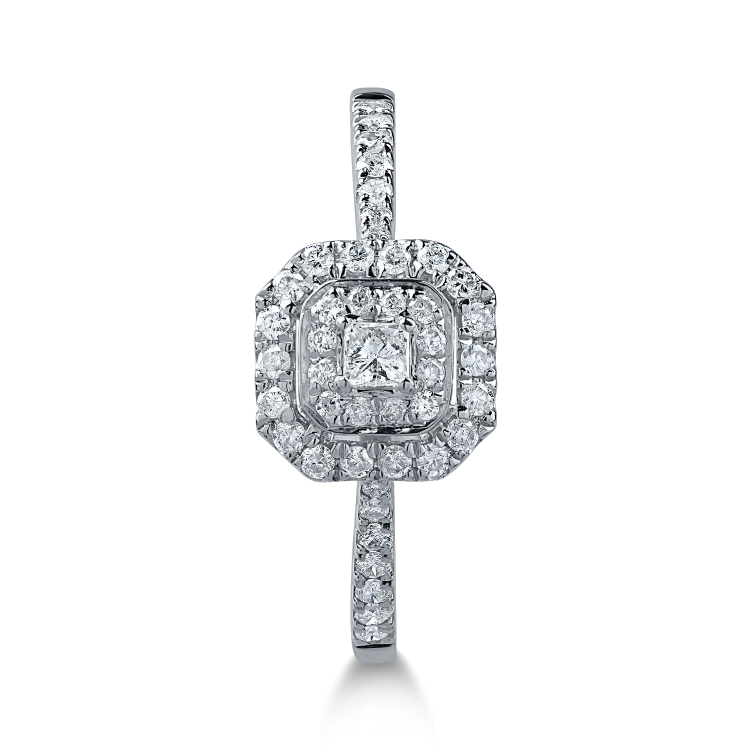 White gold halo pave ring with 0.34ct diamonds