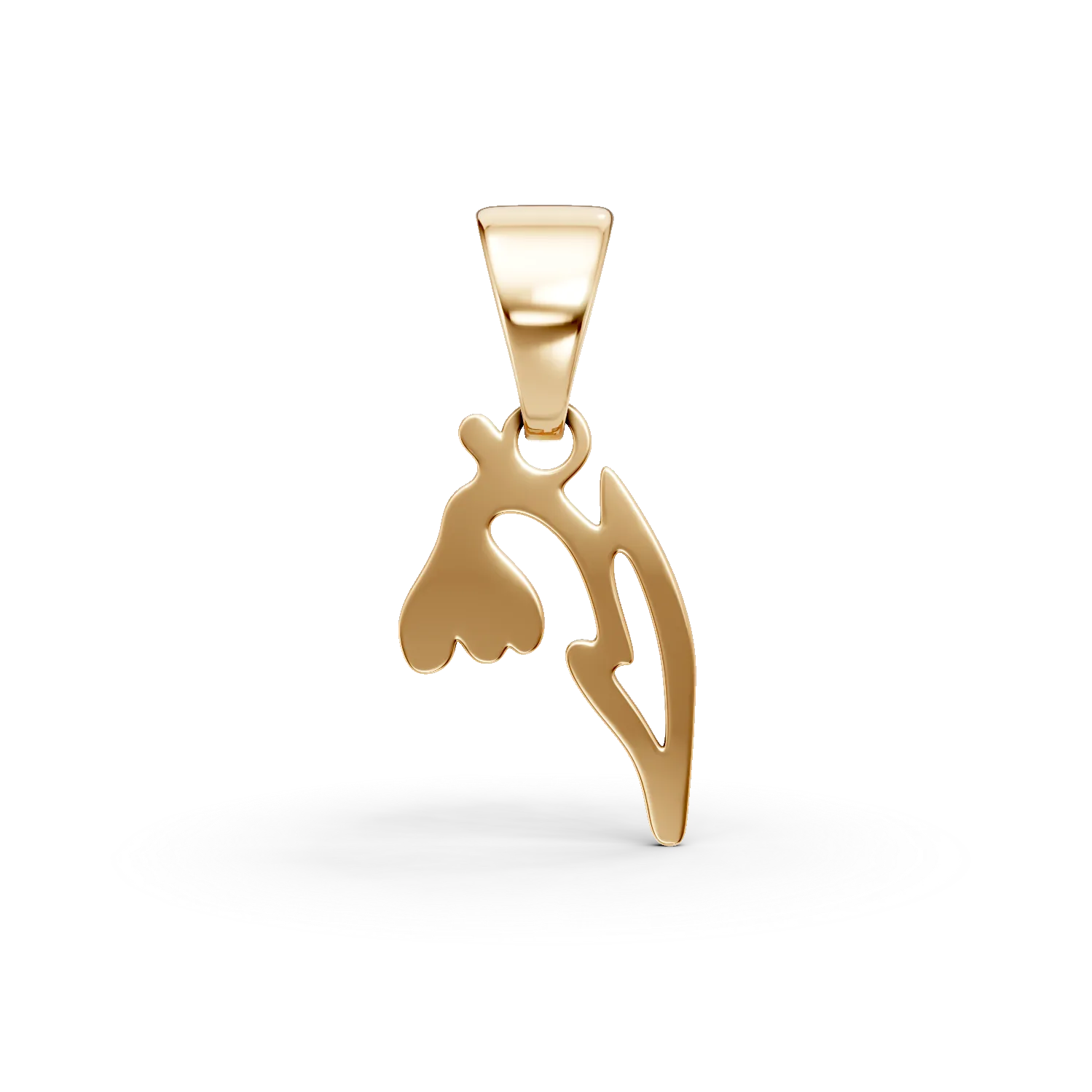 Висулка цвете от жълто злато-174767