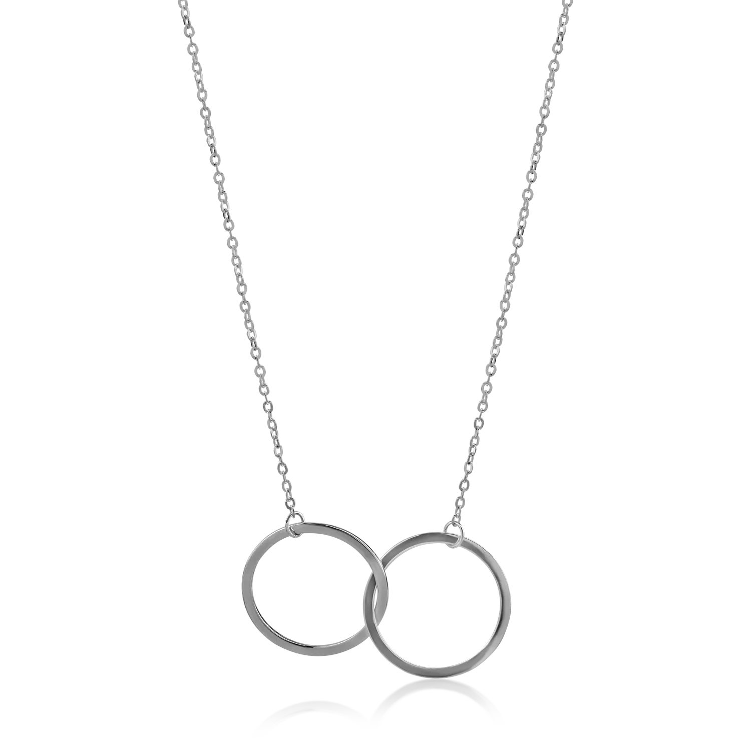 White gold circles pendant necklace