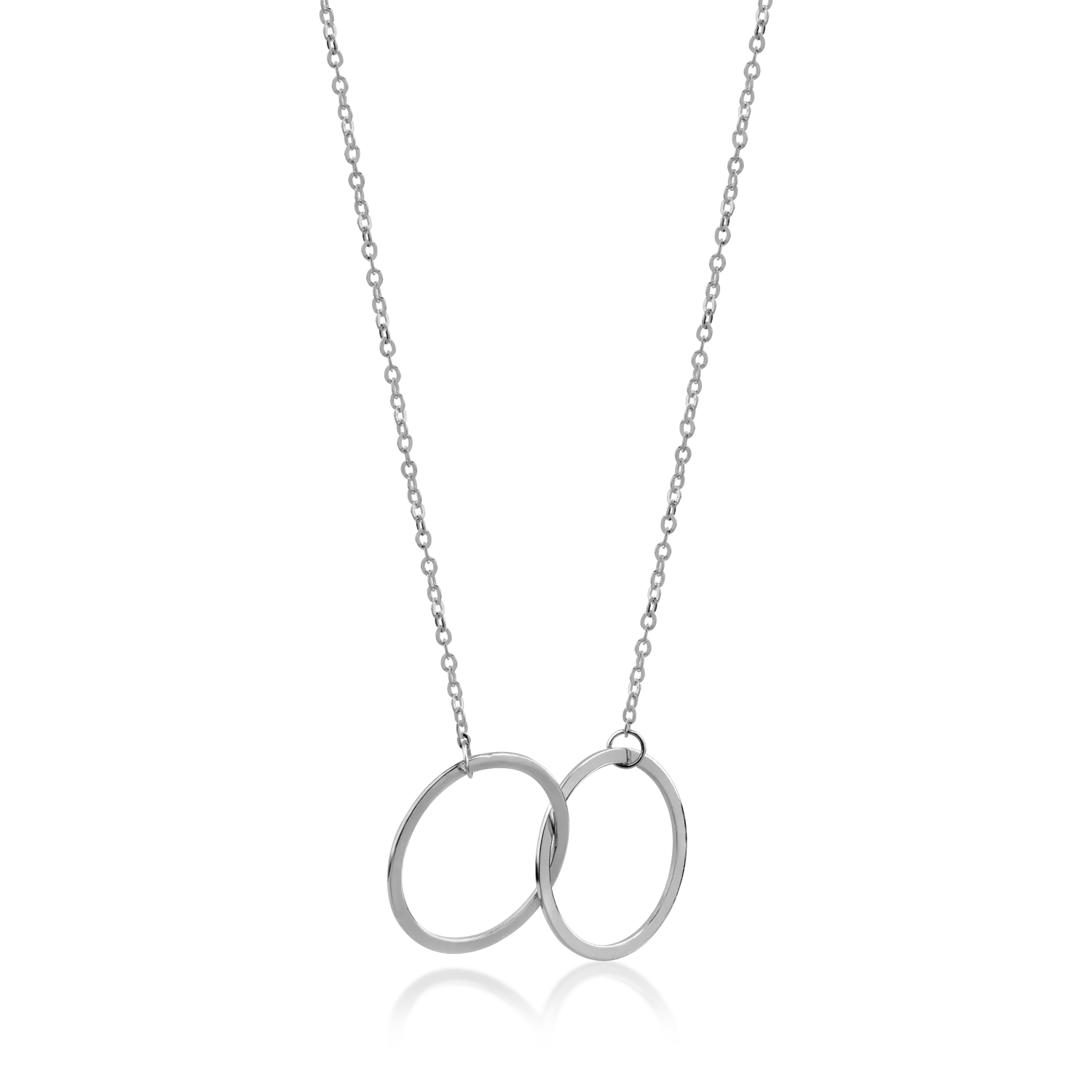 White gold circles pendant necklace