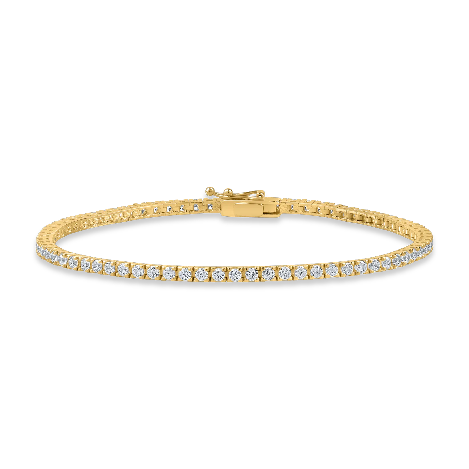 Yellow gold tennis bracelet with zirconia