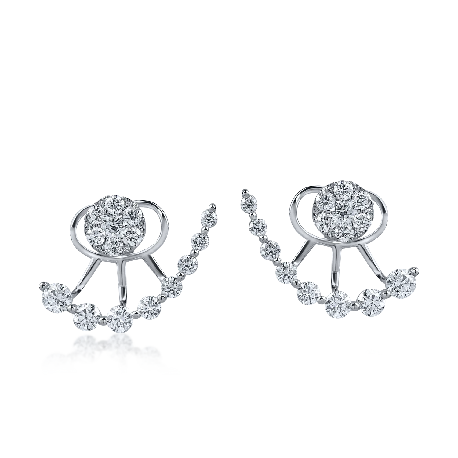 Cercei din aur alb cu diamante de 2.2ct