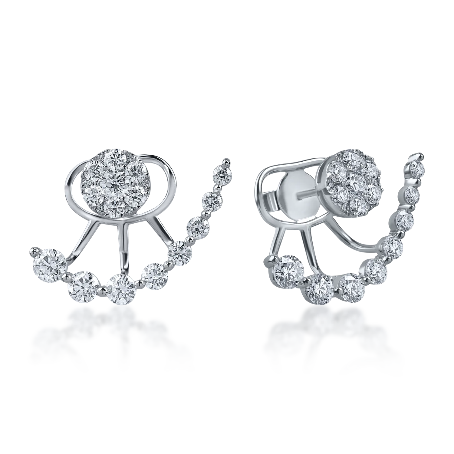 Cercei din aur alb cu diamante de 2.2ct