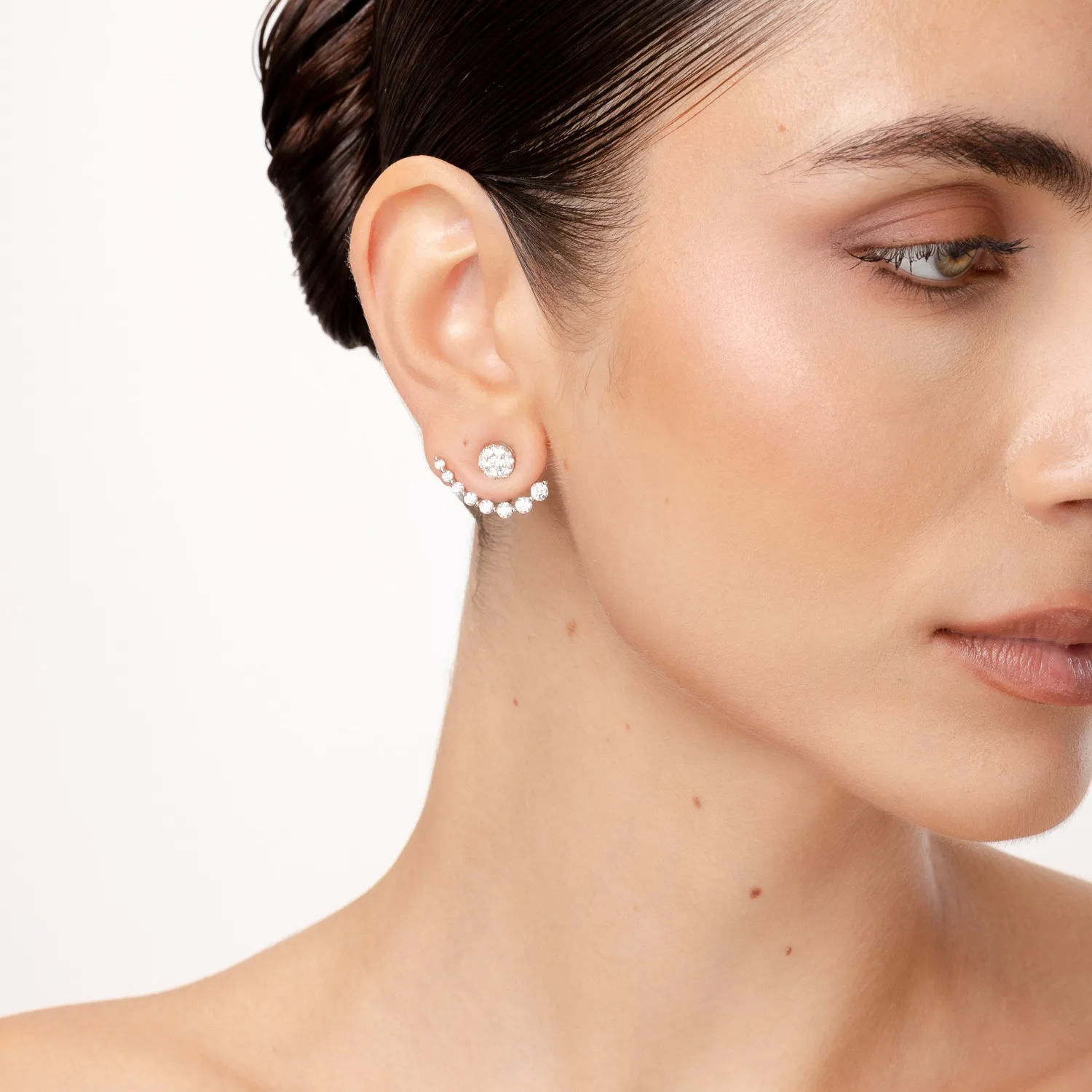 Fehér arany fülbevaló 2.2ct gyémánttal