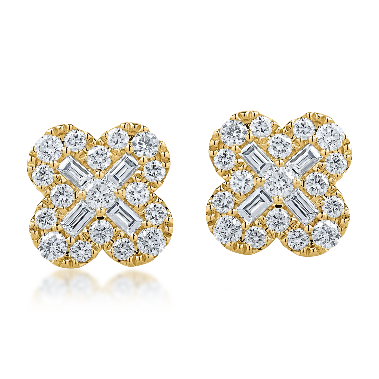 Yellow gold earrings with 1.8ct diamonds