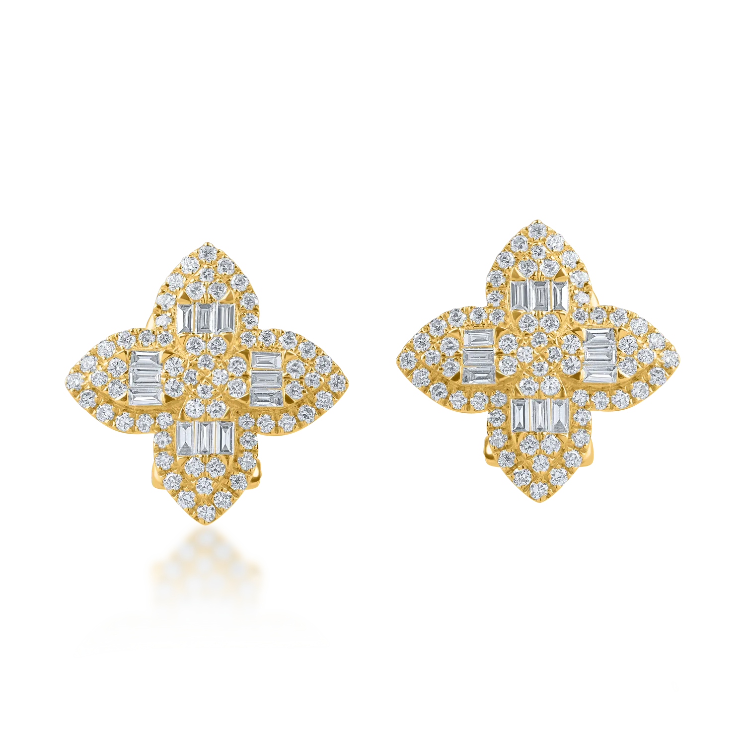 Yellow gold earrings with 1.1ct diamonds