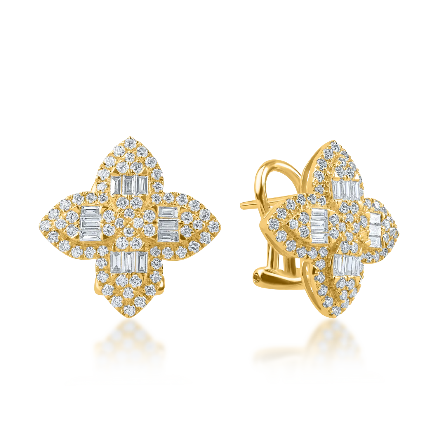 Yellow gold earrings with 1.1ct diamonds