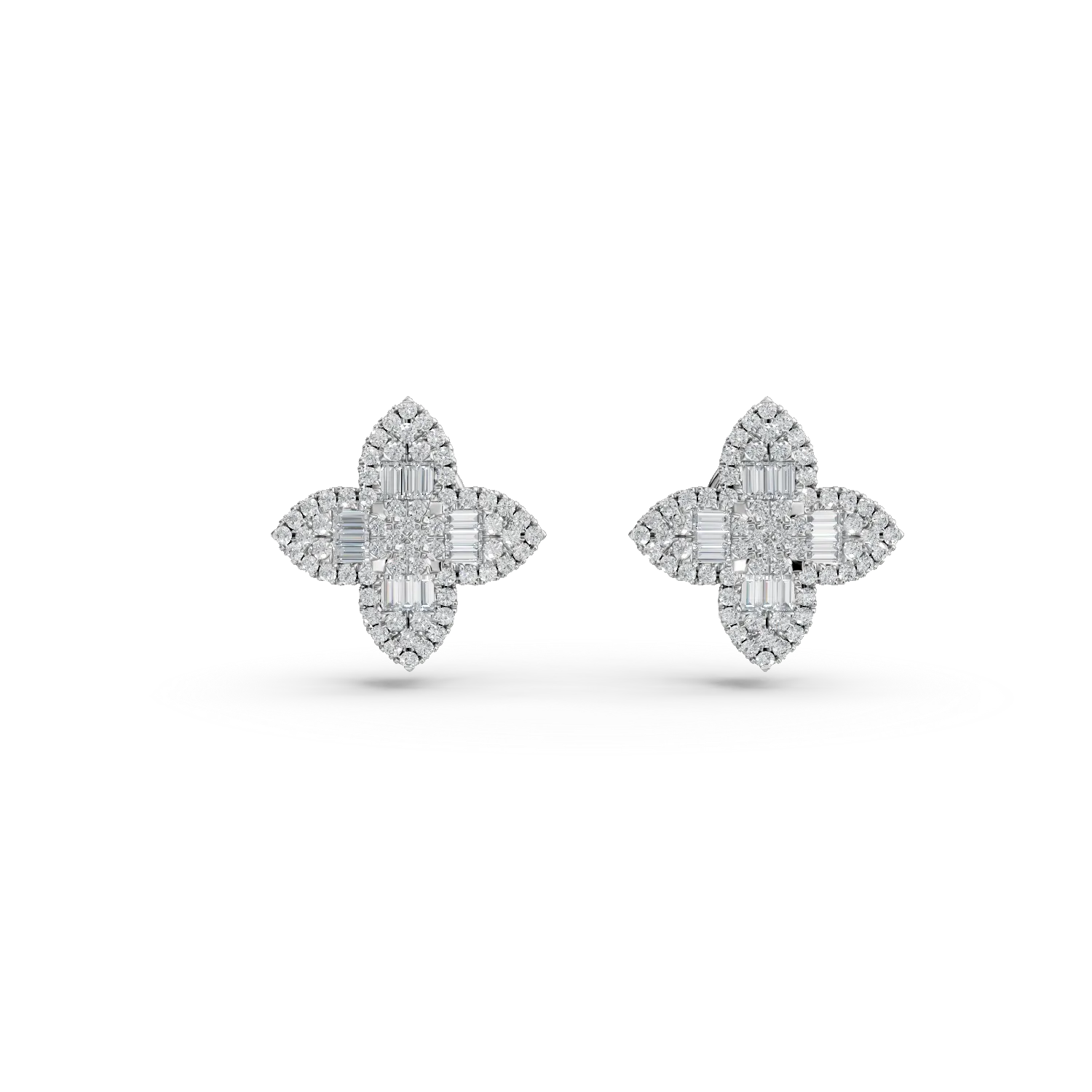 White gold geometric earrings with 1.1ct diamonds