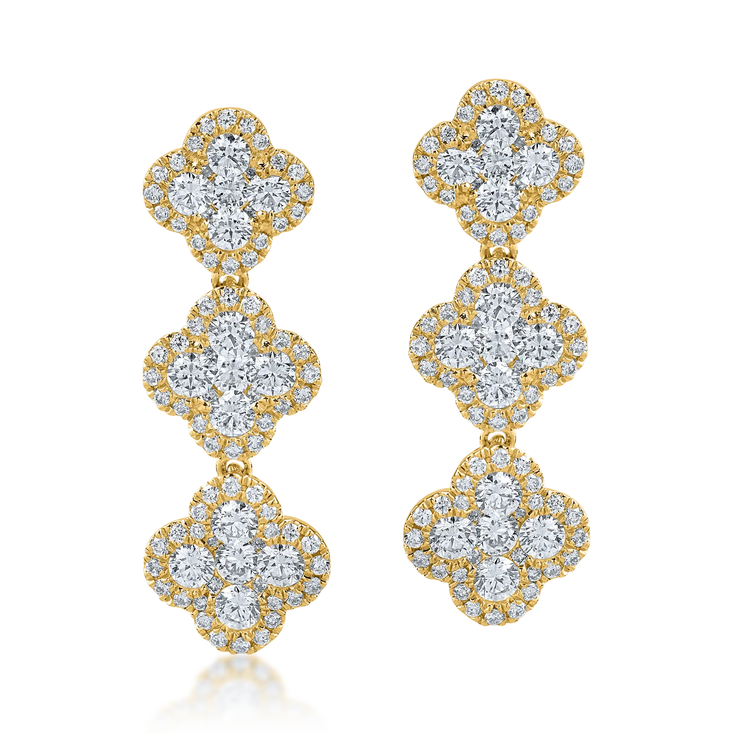 Cercei din aur galben cu diamante de 1.8ct - 1 | YEO