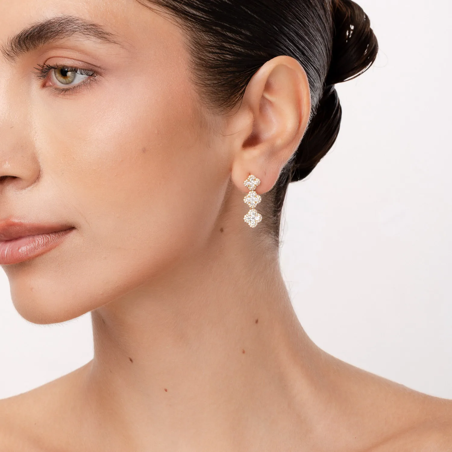 Cercei din aur galben cu diamante de 1.8ct