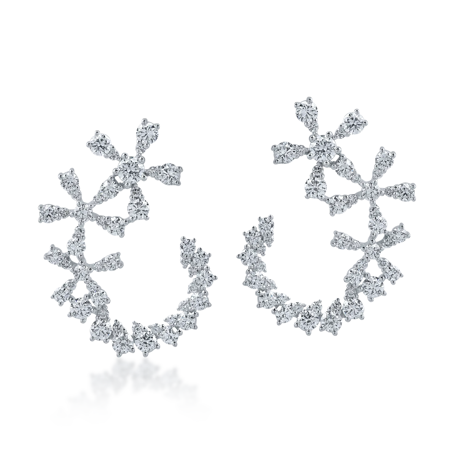 Fehérarany fülbevaló 3.4ct gyémántokkal