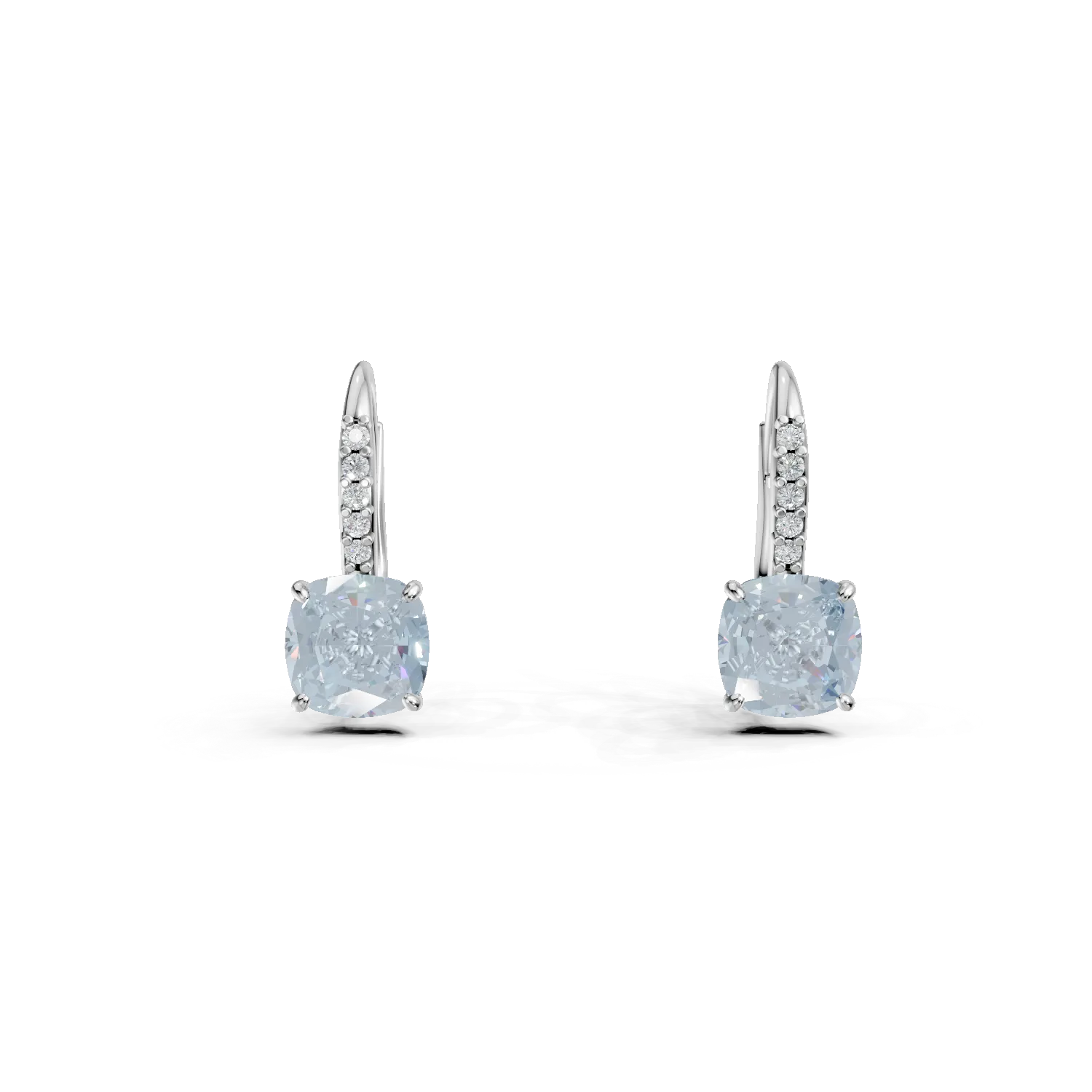 Cercei din aur alb cu topaze de 2.2ct si zirconii-174083
