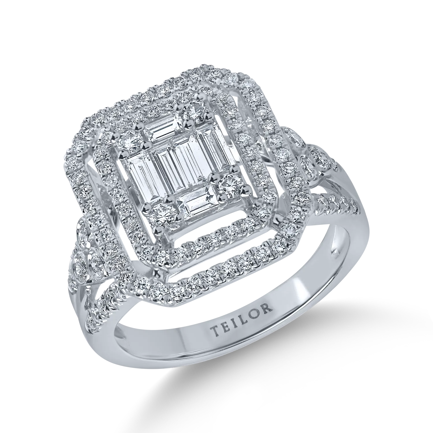 Inel din aur alb cu diamante de 1ct