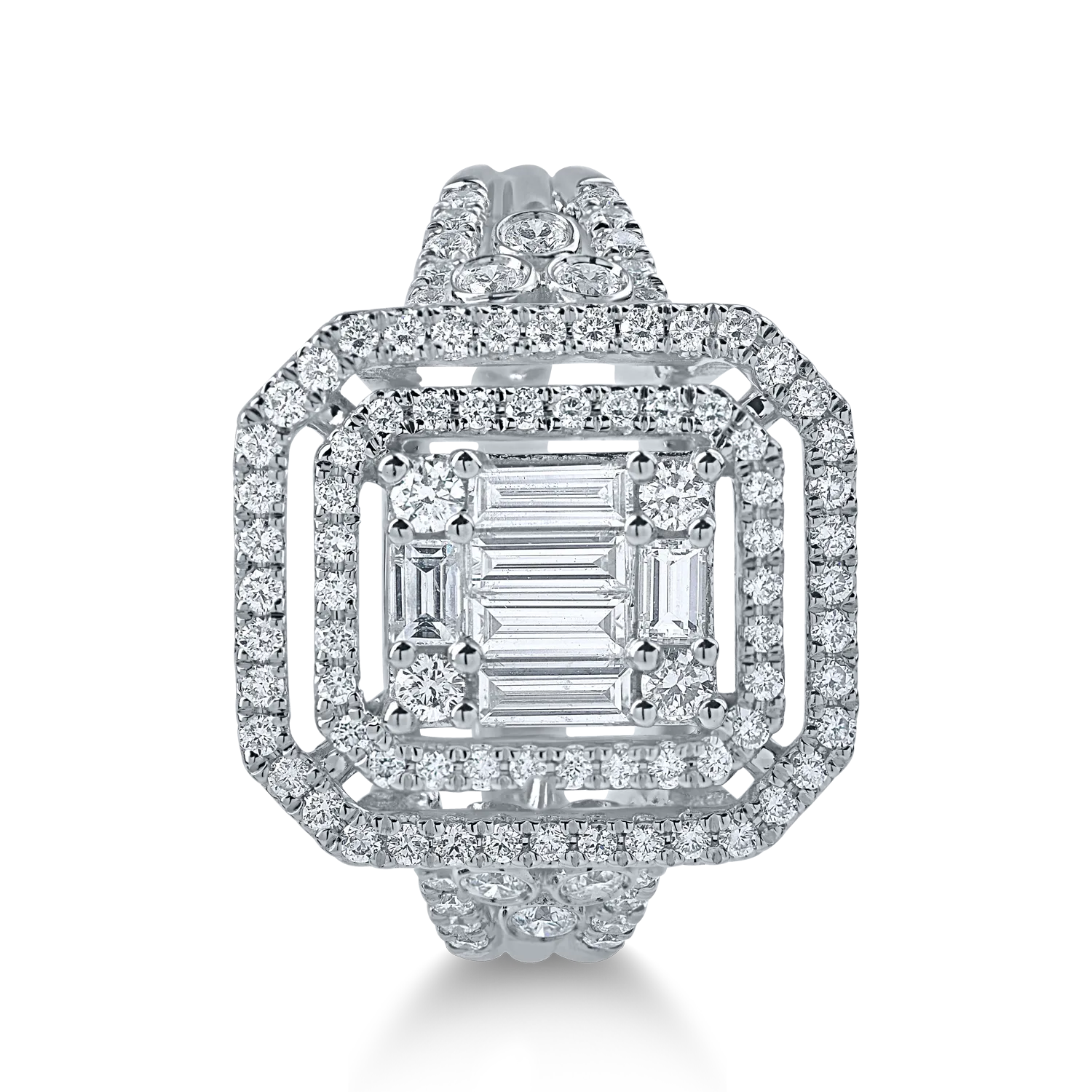 Fehérarany gyűrű 1ct gyémántokkal