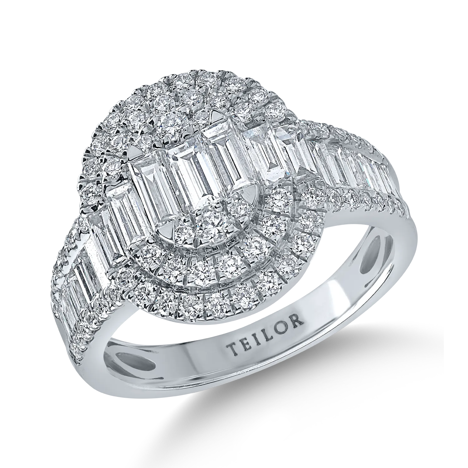 Inel din aur alb cu diamante de 1.6ct