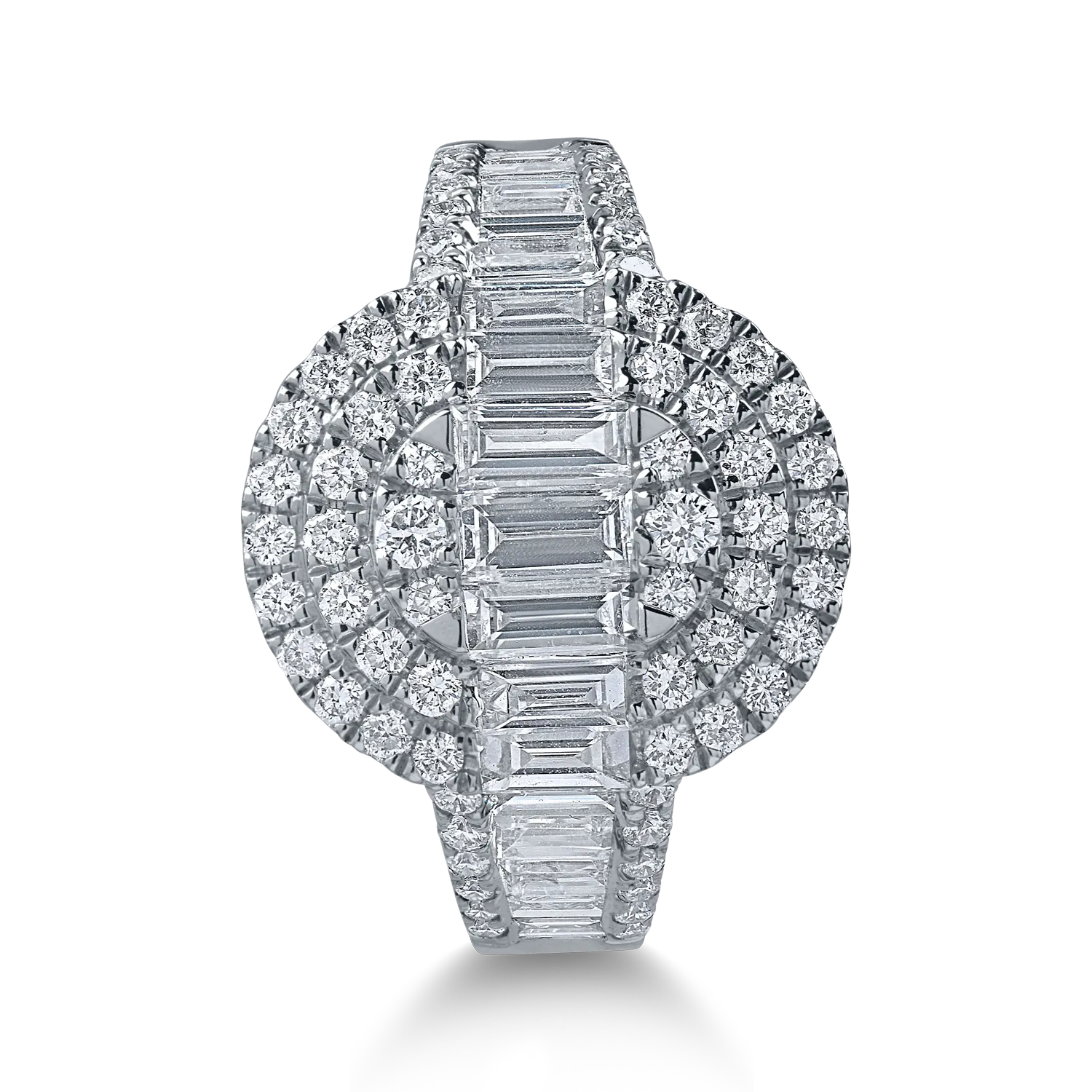 Fehérarany gyűrű 1.6ct gyémántokkal