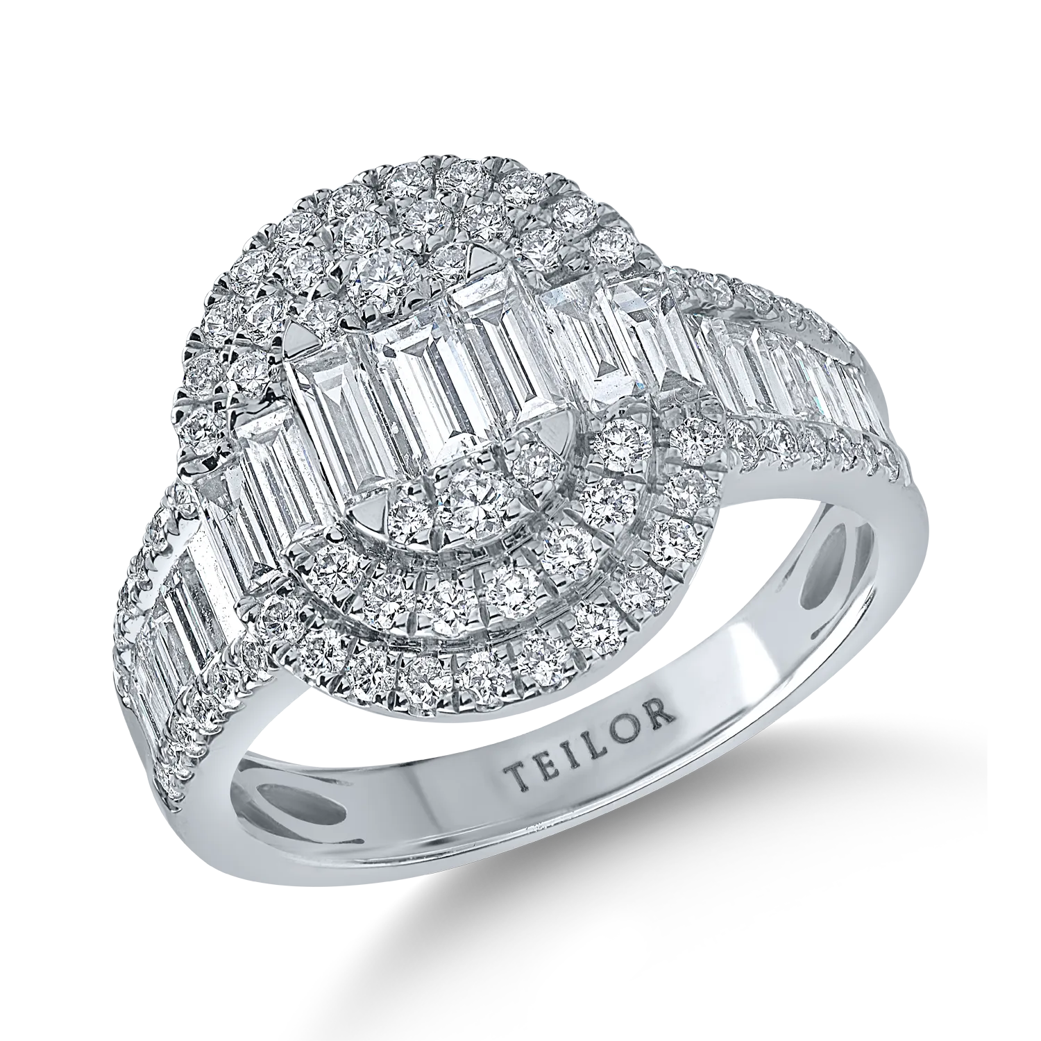 Inel din aur alb cu diamante de 1.6ct-174113