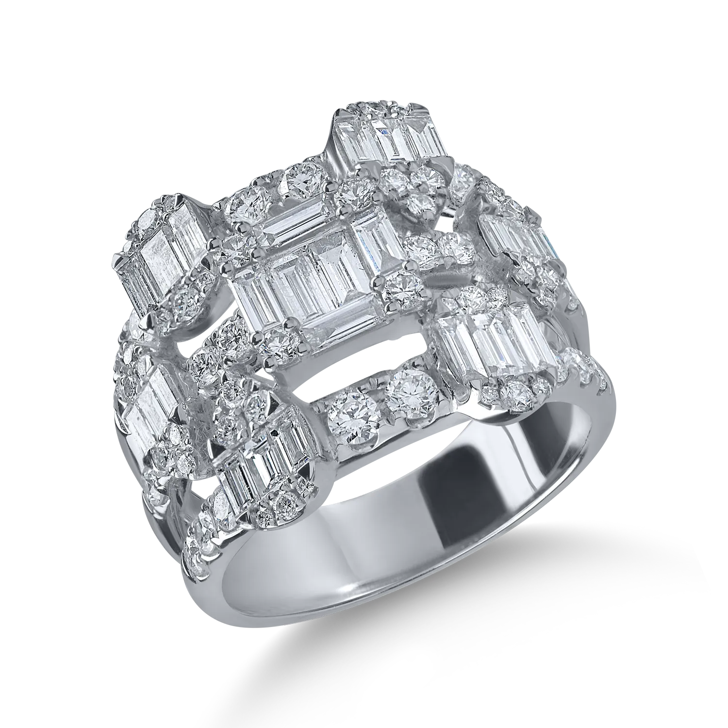Fehérarany gyűrű 2.17ct gyémántokkal